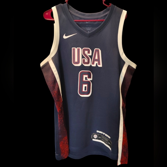Nike NBA Lebron James #6 Red&Blue Team USA Jersey Size Large